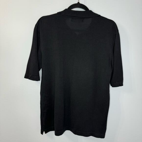 Statements Mens Lightweight Silk Blend Knit Buttonless Polo Shirt Vintage - Picture 6 of 10